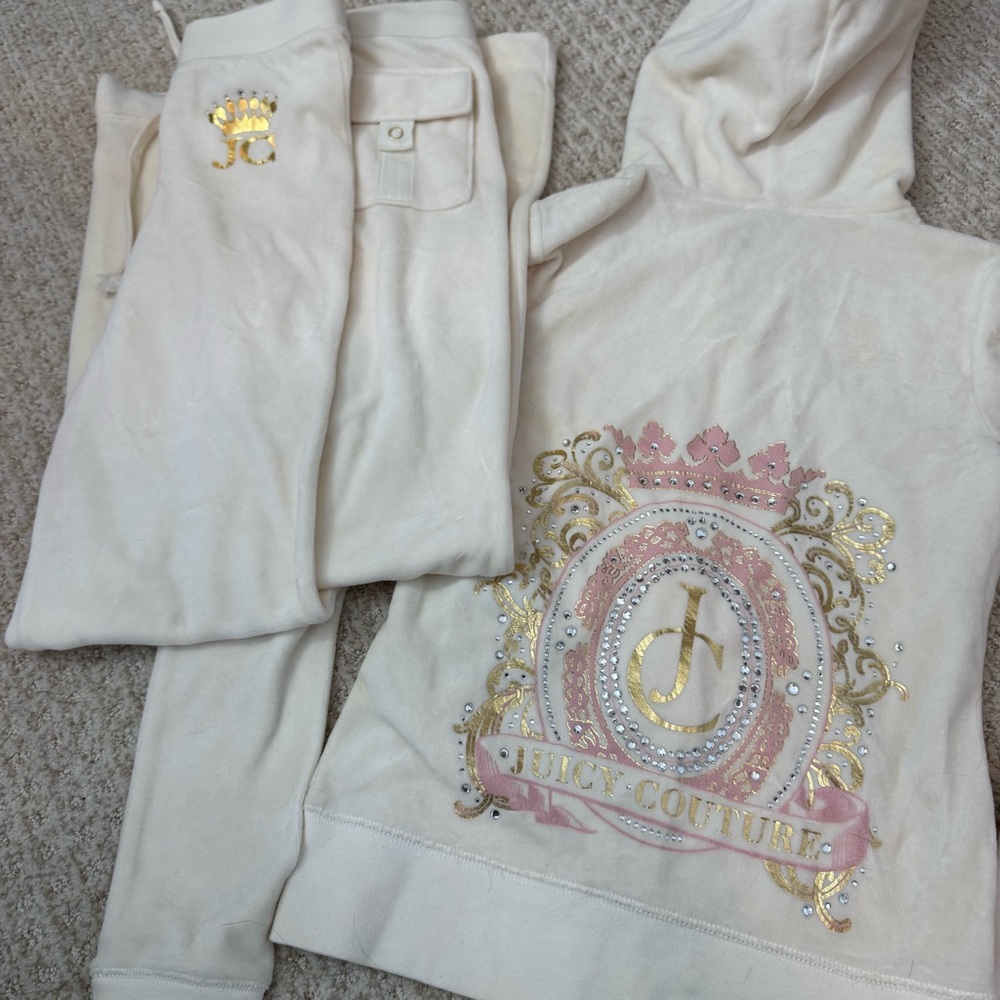 Juicy Couture Cream Velour Tracksuit